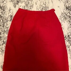 Cherry red 1960s mod wool skirt